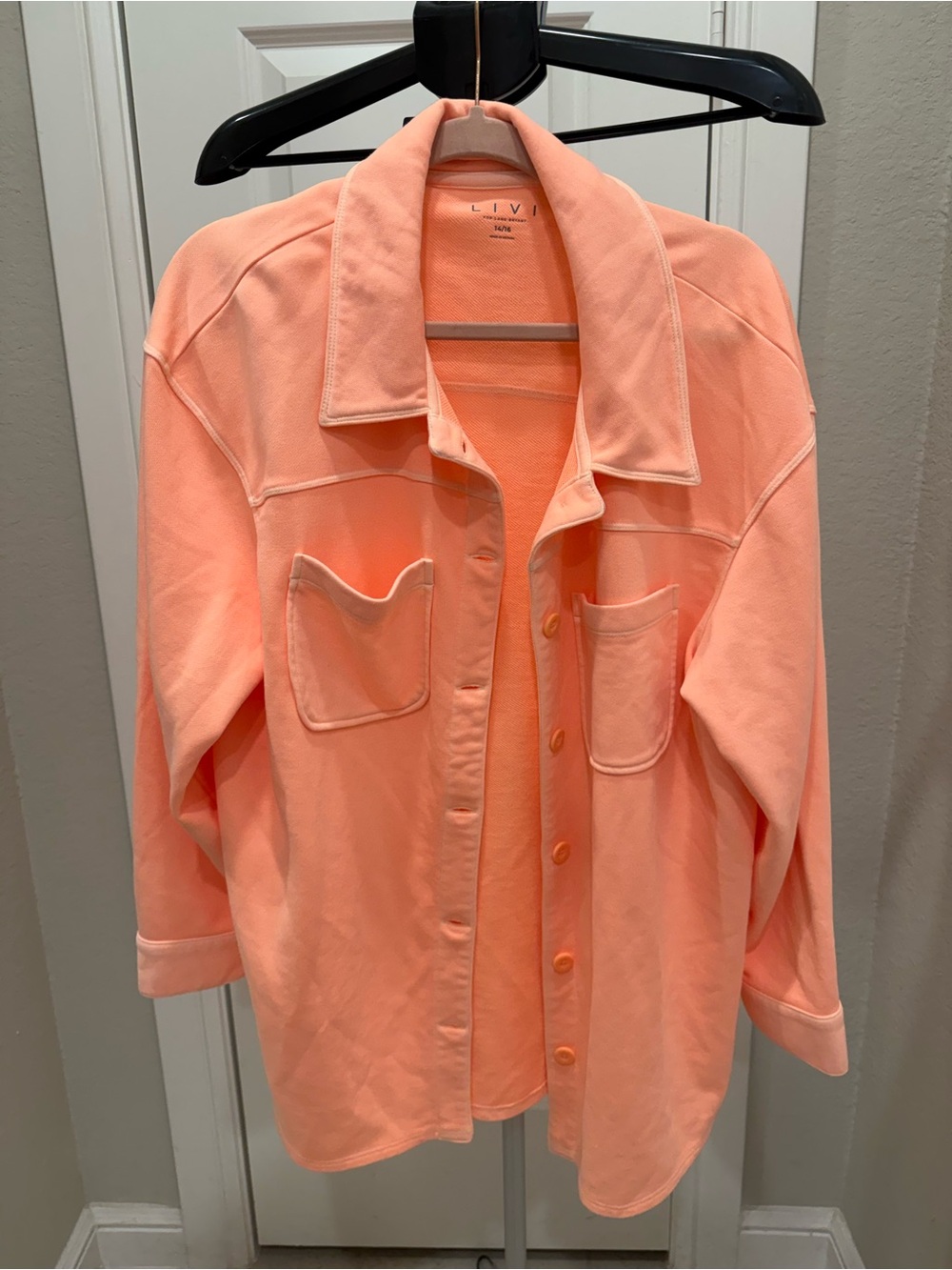LIVI Peach Button-Up Shirt Jacket